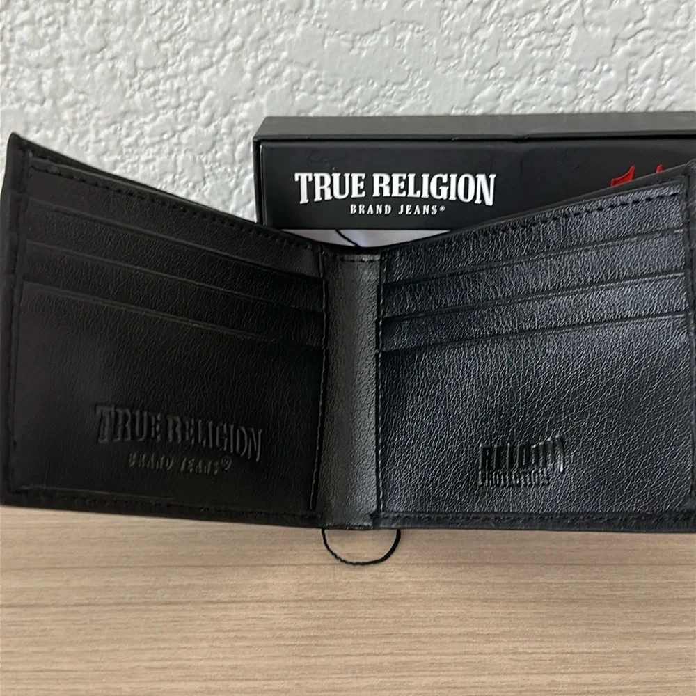 True Religion Black and Red Wallet
